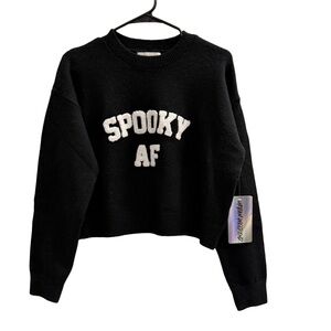 NWT URBAN WEEKEND Spooky AF Black Sweater Size Small
